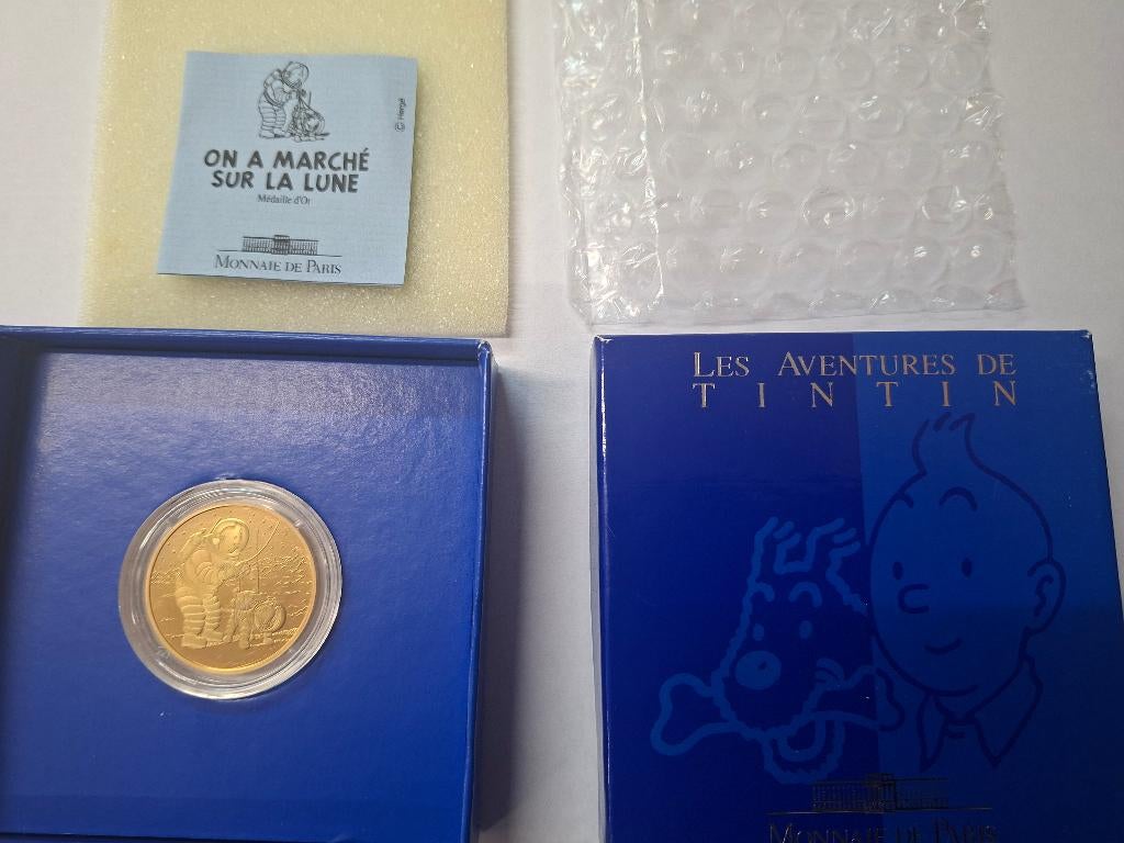Pièce en or Tintin 17 gr 750/1000, Timbres & Monnaies, Monnaies | Belgique, Enlèvement, Or, Série, Or