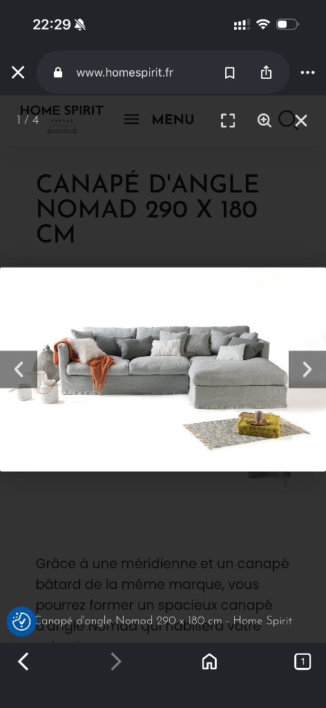 CANAPÉ D’ANGLE gris 290x180cm, Banc d'angle, Quatre personnes ou plus, Enlèvement, Utilisé