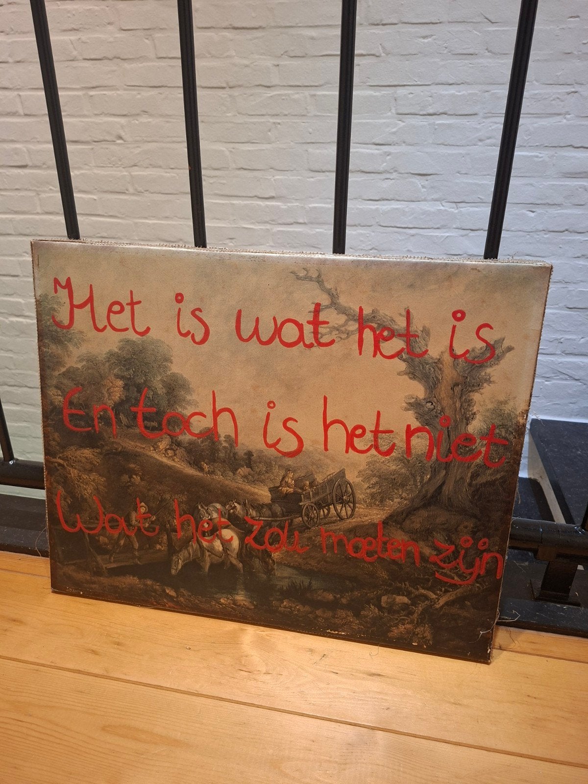 gratis schilderij, Antiek en Kunst, Ophalen