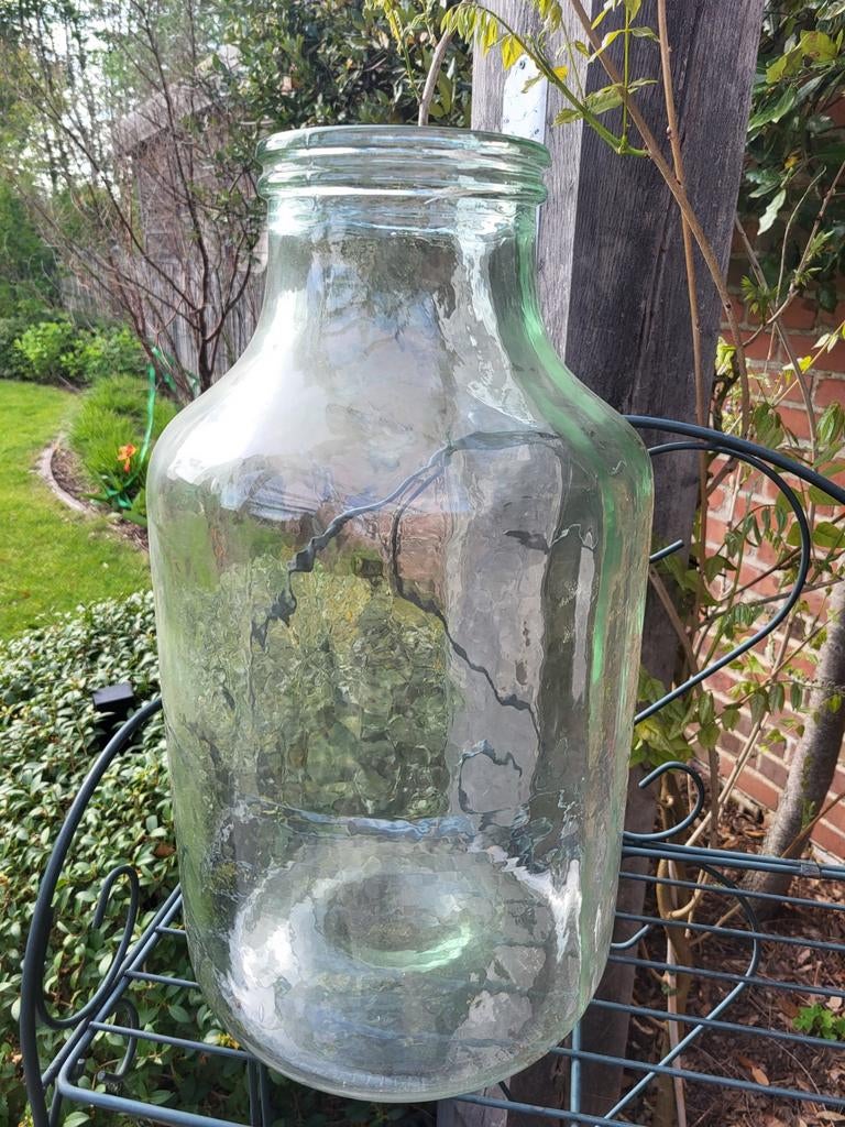 Joli bocal de rangement en verre XXL vintage, 47 cm, Enlèvement, Verre