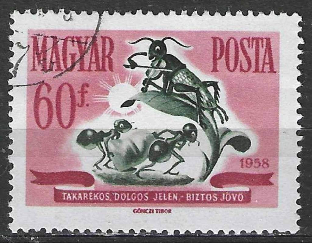 Hongarije 1958 - Yvert 1240 - Leren sparen - 60 fi. (ST), Postzegels en Munten, Verzenden, Gestempeld