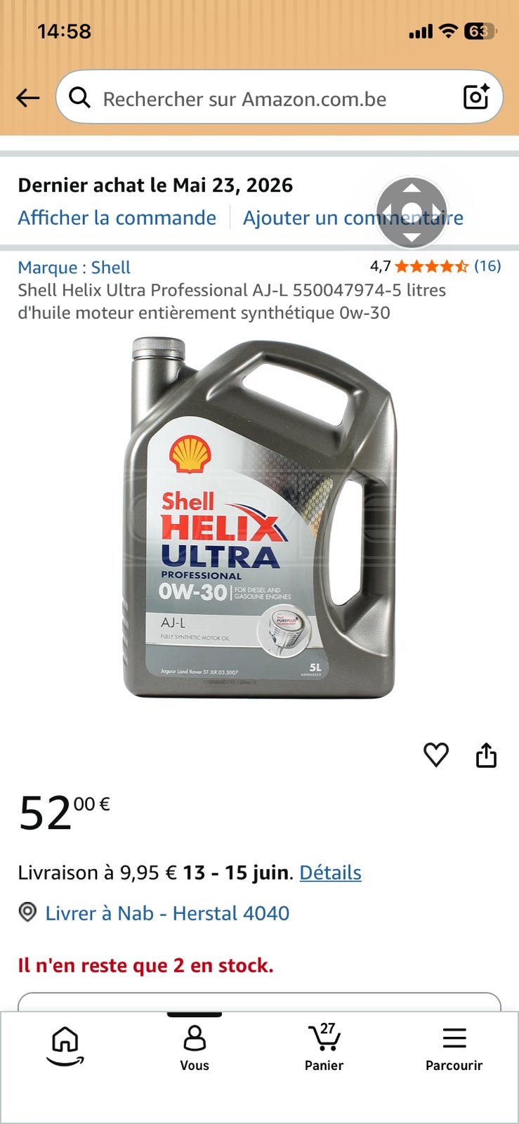 Huile 0w30, Motos, Enlèvement