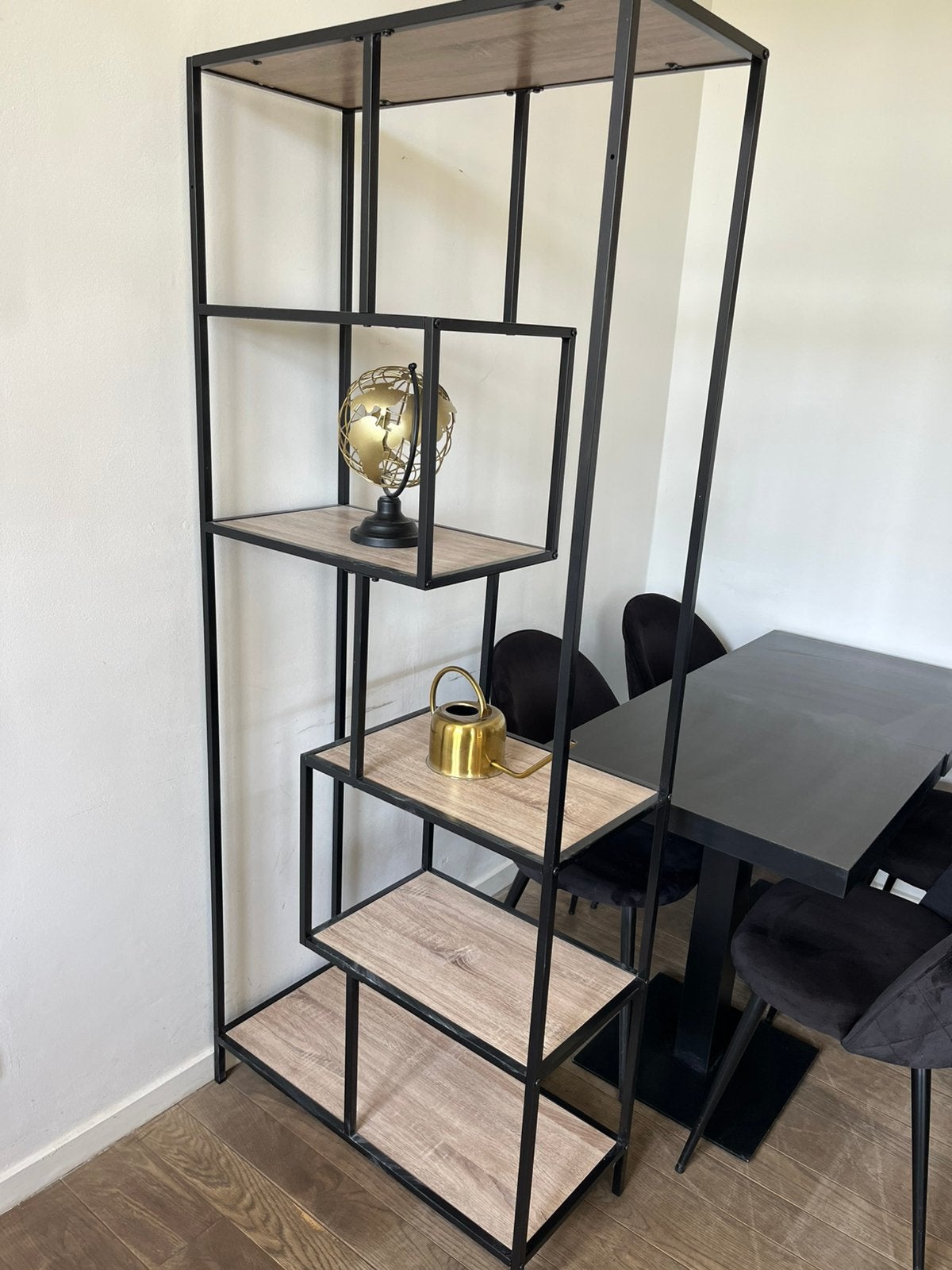 Armoire en bois avec métal noir, Maison & Meubles, Enlèvement, Comme neuf