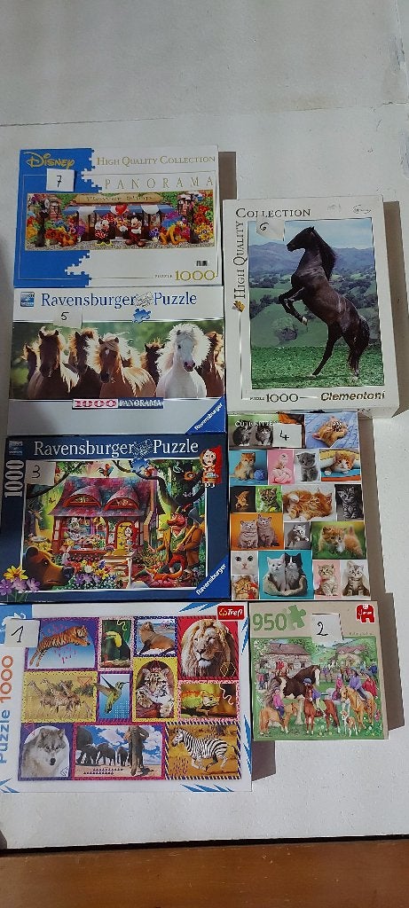 Complete puzzels 1000 stukjes verschillende merken, Enlèvement, 500 à 1500 pièces, Comme neuf, Puzzle