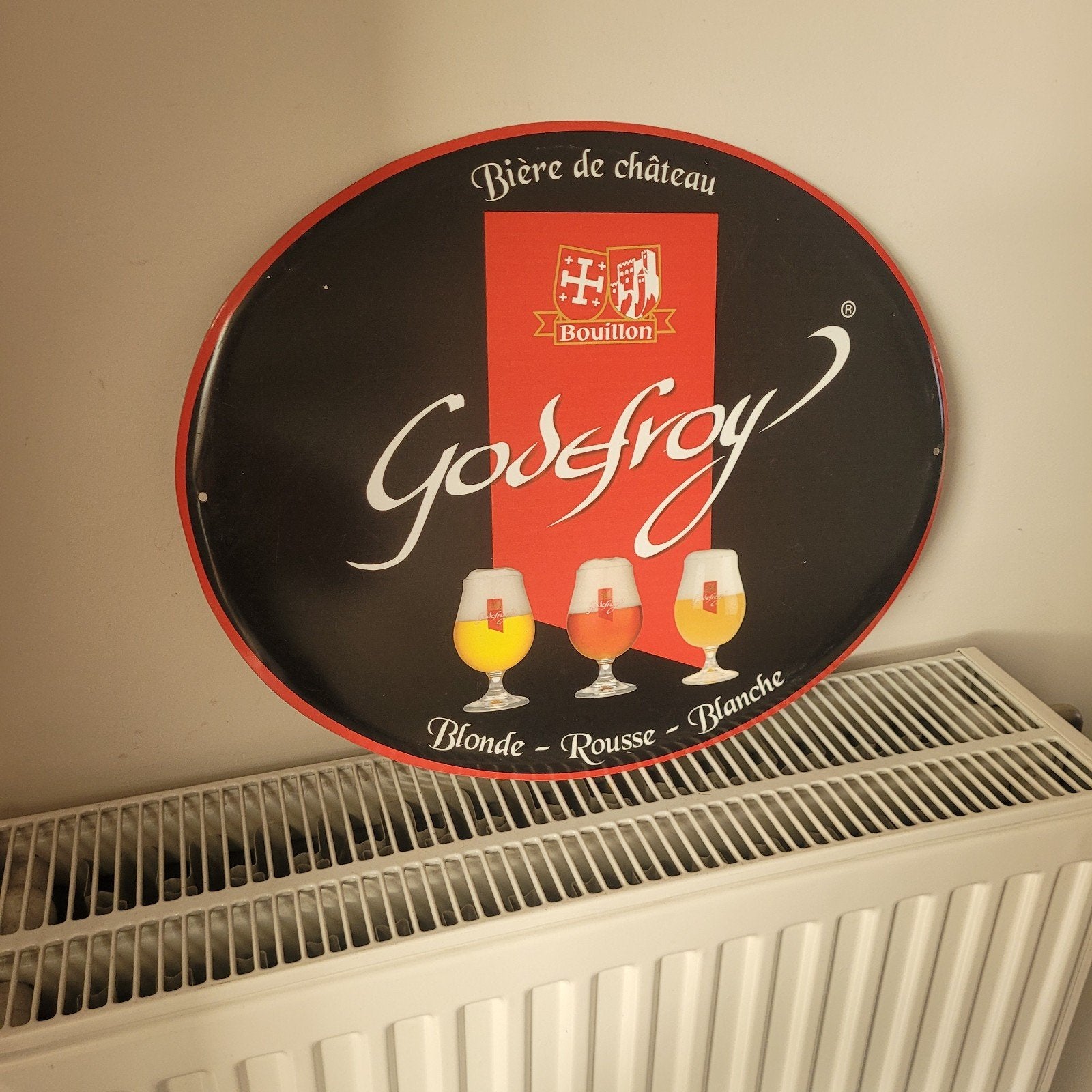 plaque en métal bière godefroy, Enlèvement ou Envoi