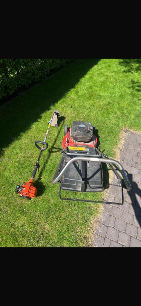 Gras + kantenmaaier te koop, Tuin en Terras, Ophalen, Gebruikt, 50 cm of meer, Benzine
