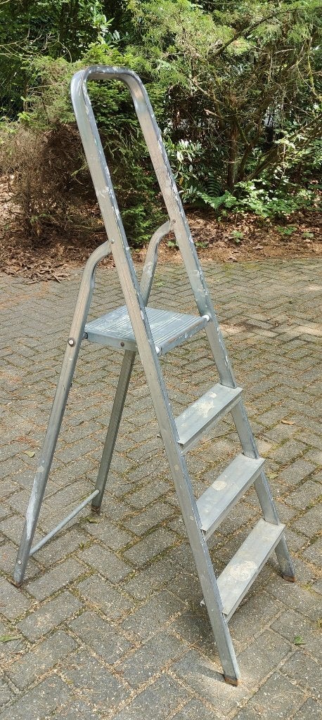 Trapladder metaal 4 treden, Doe-het-zelf en Bouw, Ophalen, Gebruikt