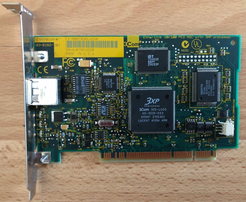 Contrôleur réseau NIC 3Com 3CR990SVR97 (CPU 3XP) (NOUVEAU), Enlèvement, Neuf, Interne, 3Com