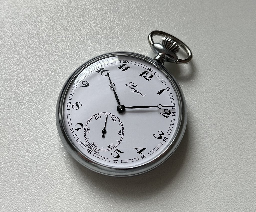 Montre de poche Longines - calibre L506.2, Bijoux, Sacs & Beauté, 1930 à 1960, Enlèvement ou Envoi, Acier, Longines