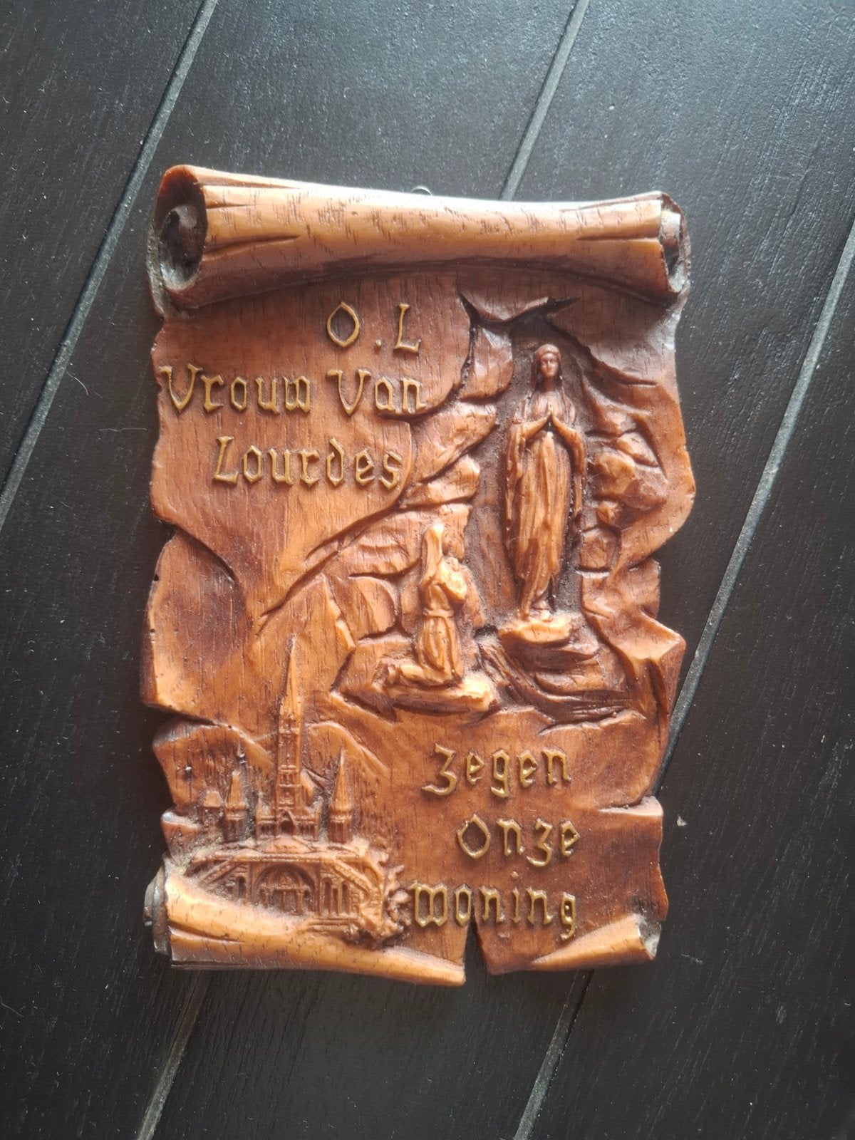 kader met spreuk lourdes, Antiek en Kunst, Ophalen