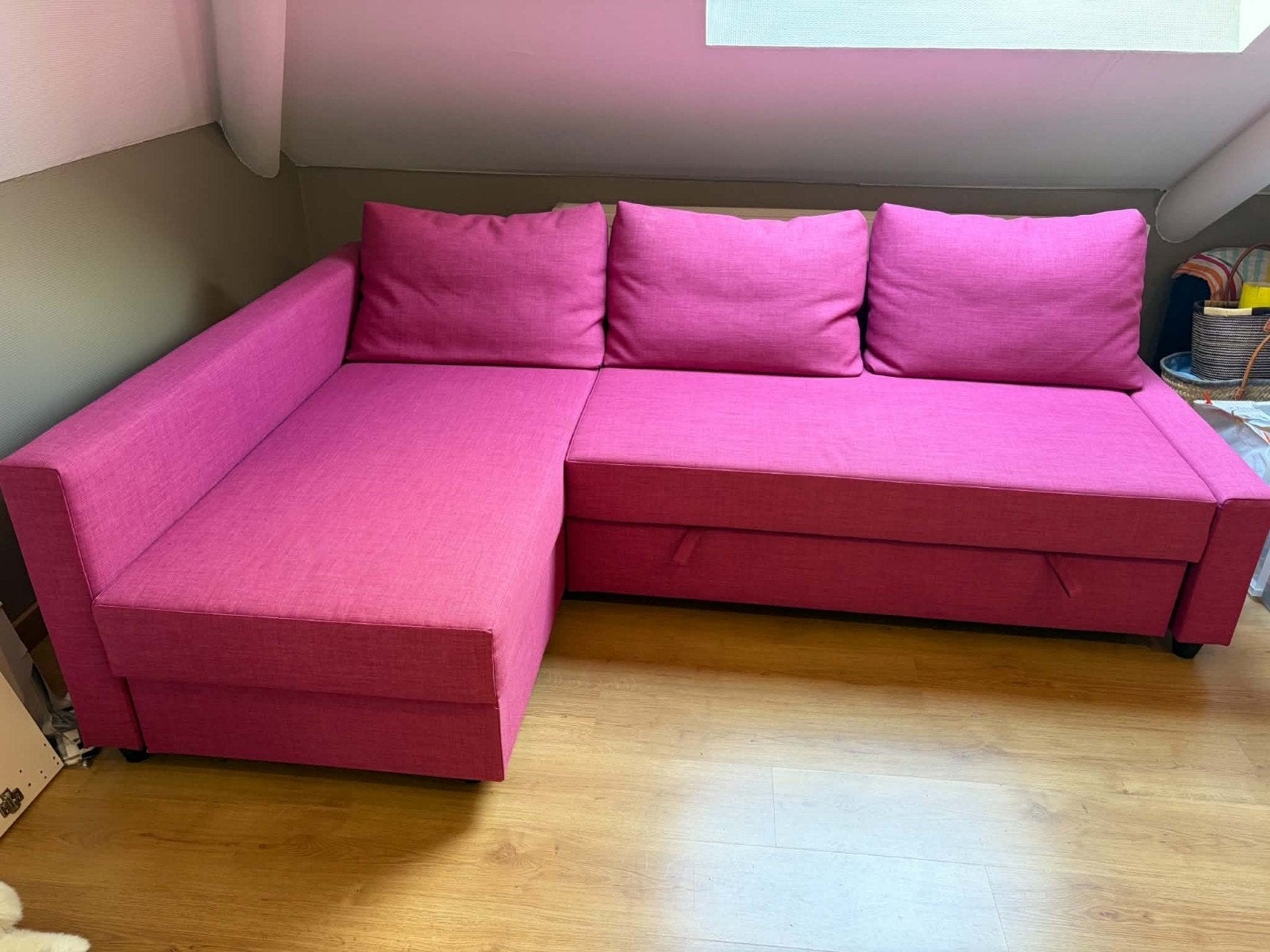 Divan convertible en lit Ikea, Autres dimensions, Rose, Comme neuf, Enlèvement