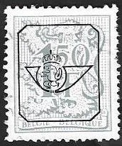 1 Postzegel België 1977 Cijfer op heraldieke leeuw en wimpel, Met stempel, Koninklijk huis, Frankeerzegel, Ophalen of Verzenden