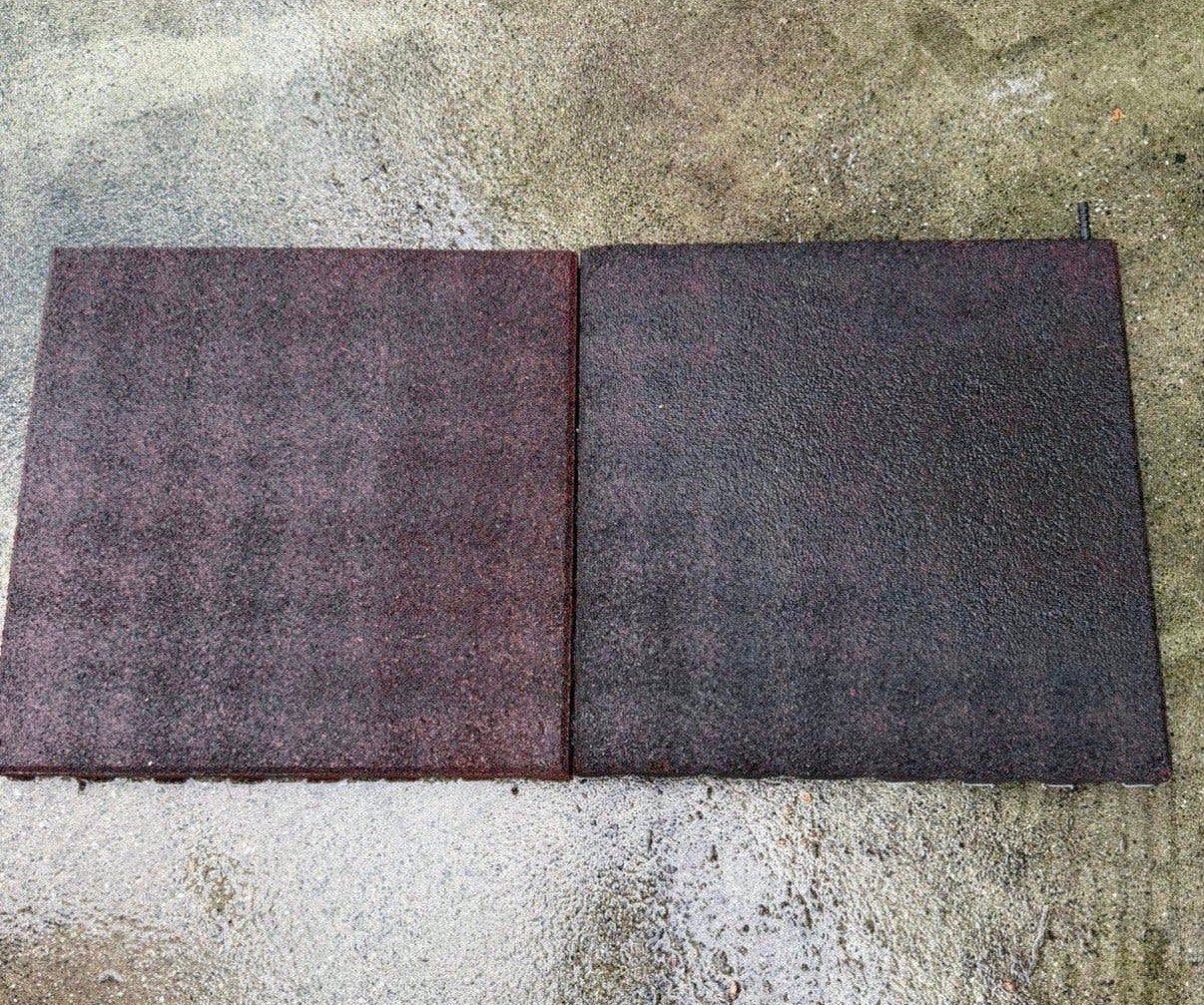 Rubberen tegels ca 50x50x4 speeltoestel ed ca 25m2, Doe-het-zelf en Bouw, Ophalen, Gebruikt, Overige materialen, 10 m² of meer