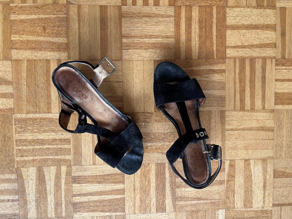 zwarte nubuck sandalen, Ophalen, Zwart, Gabor, Sandalen of Muiltjes