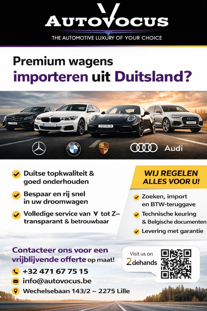 Auto import uit Duitsland | Mercedes BMW Porsche Audi |, Ophalen, AUTOVOCUS, Info@autovocus.be, Wechelsebaan 143/2 2275 Lille – België