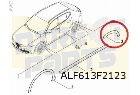 Alfa Romeo Tonale  (5/22-) wielkuiplijst Links achter Zwart, Neuf, -, -, Garde-boue