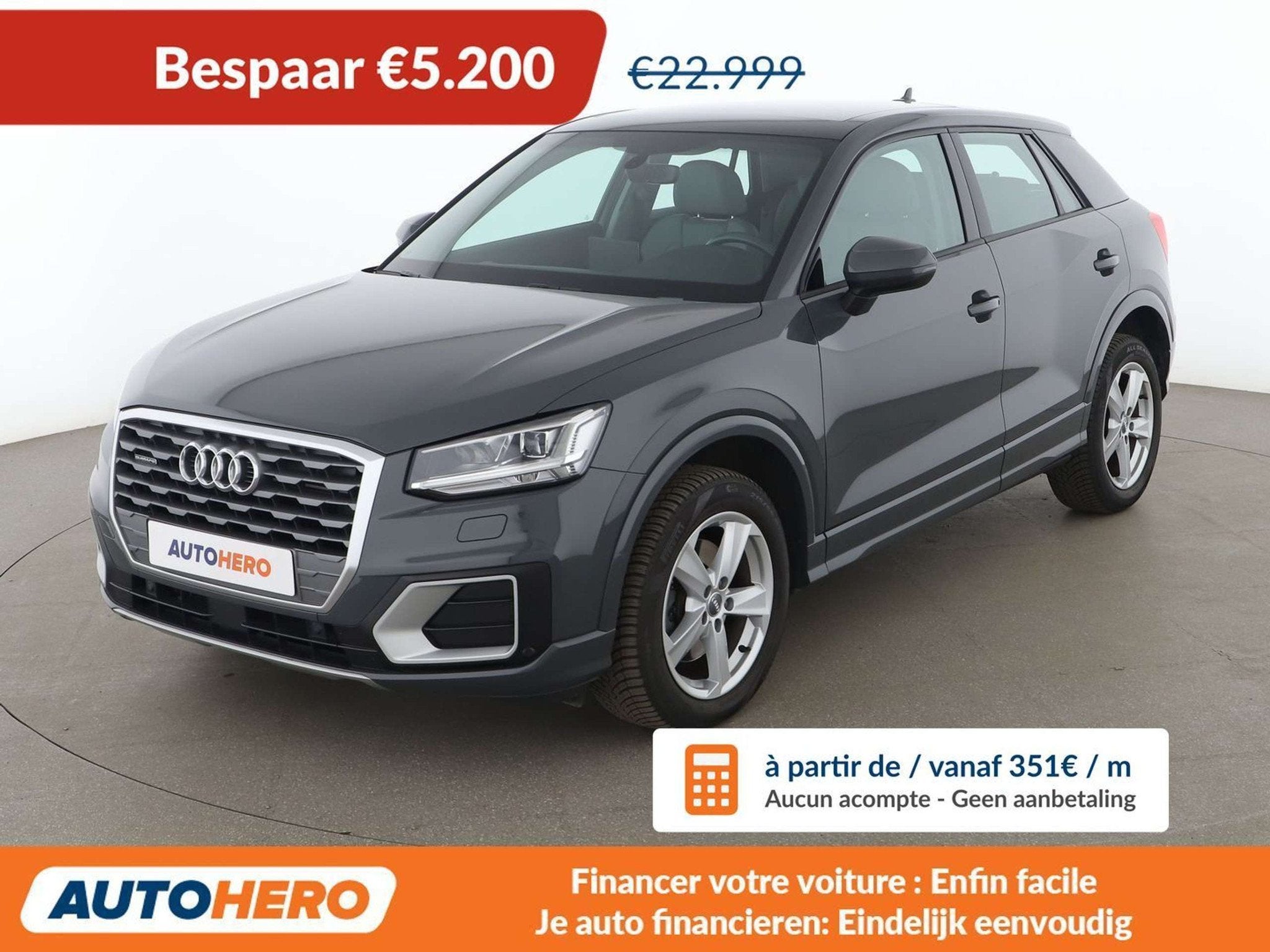 Audi Q2 2.0 TDI quattro Sport (année de construction 2017), Autos, Audi, Cuir, Argent ou Gris, Achat, 1968 cm³