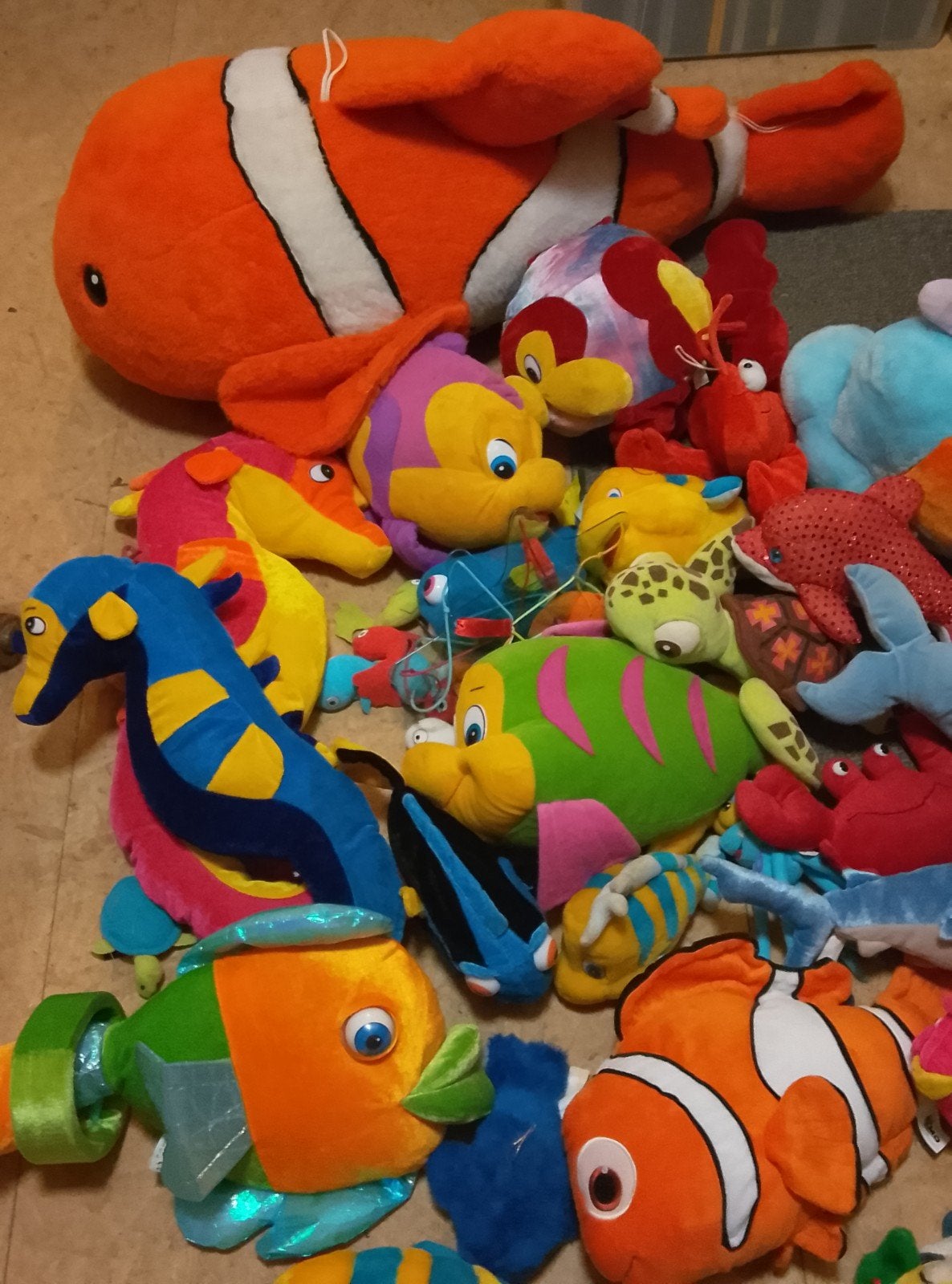 grote collectie pluche zeedieren, Enlèvement