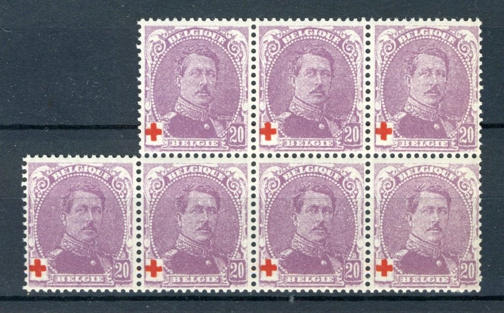 (B) 131 MNH 1914 - Z.M. Koning Albert 1 (7 stuks), Verzenden, Postfris, Postfris