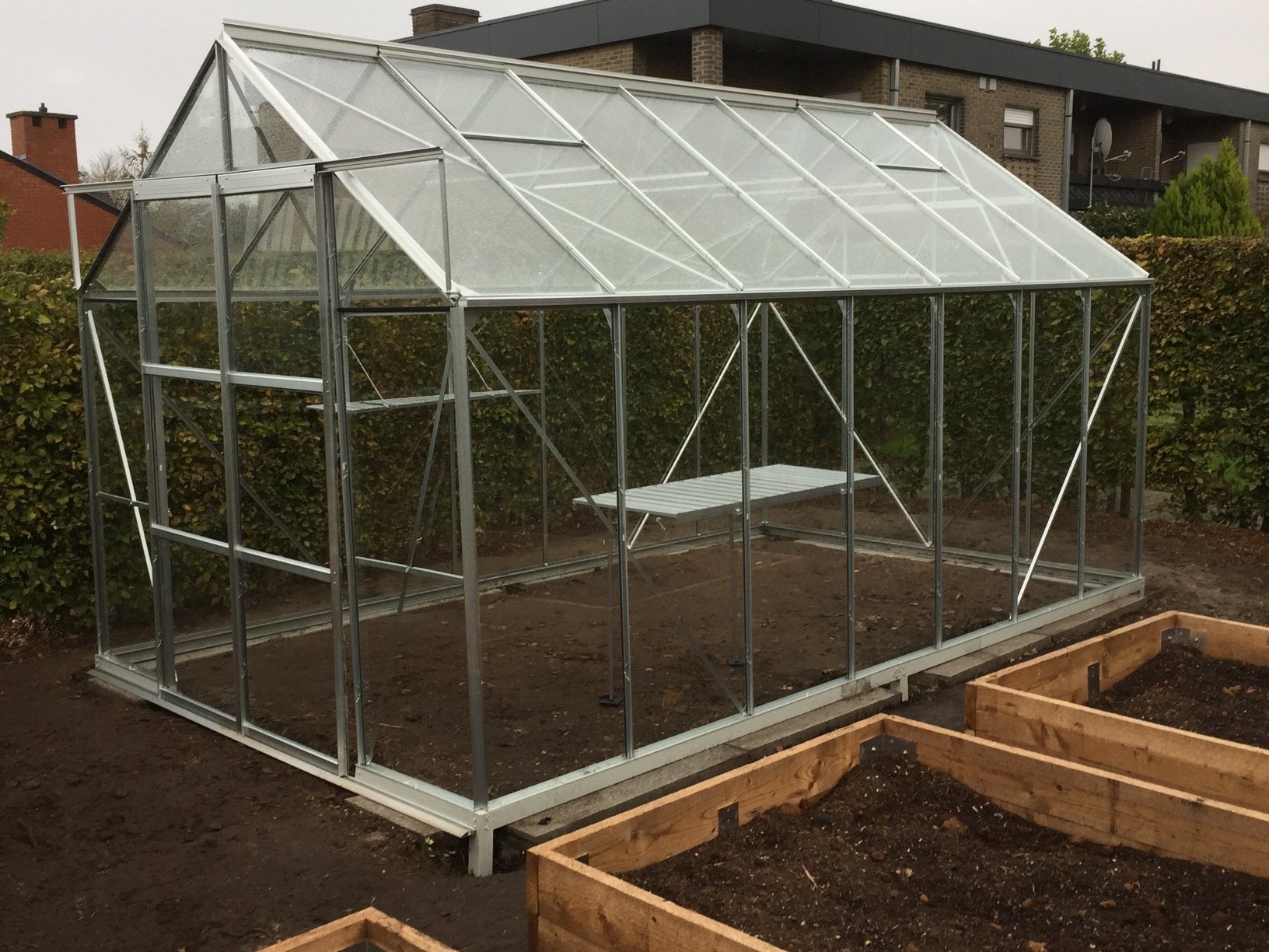 Serre 257 x 447 in verzorgde staat, Tuin en Terras, Kassen, Ophalen, Glas, Gebruikt, Aluminium