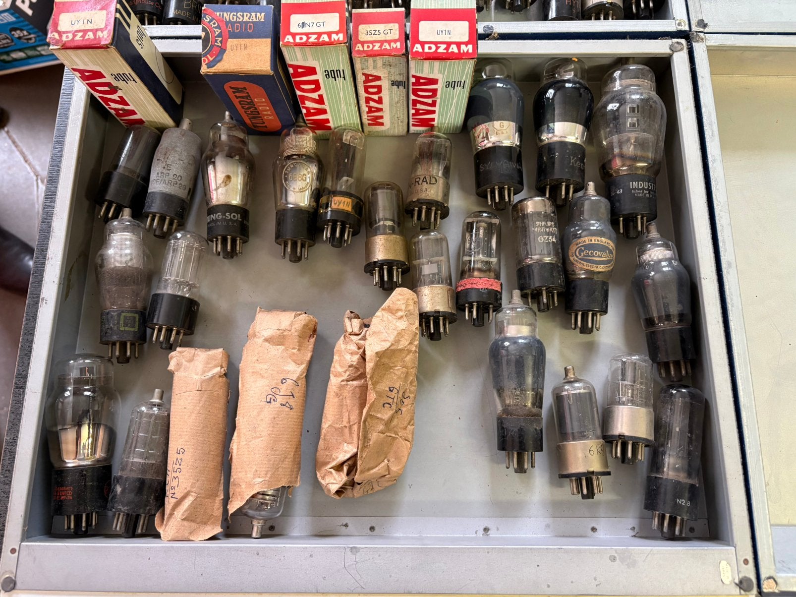 Set ~50 TSF OCTAL radiobuizen/lampen (UY1N, GZ34, 6N7GT..), Ophalen, Gebruikt