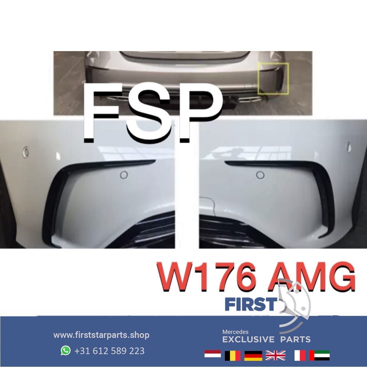 W176 A45 AMG AERO SPOILER SET L/R PERFORMANCE PAKKET Mercede, Auto-onderdelen, Gebruikt, -, Ophalen of Verzenden, -