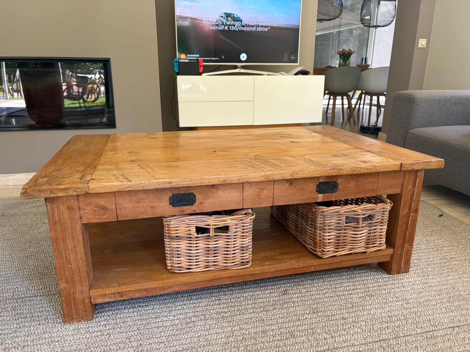 Teak houten salontafel, Huis en Inrichting, Tafels | Salontafels, Ophalen, Gebruikt