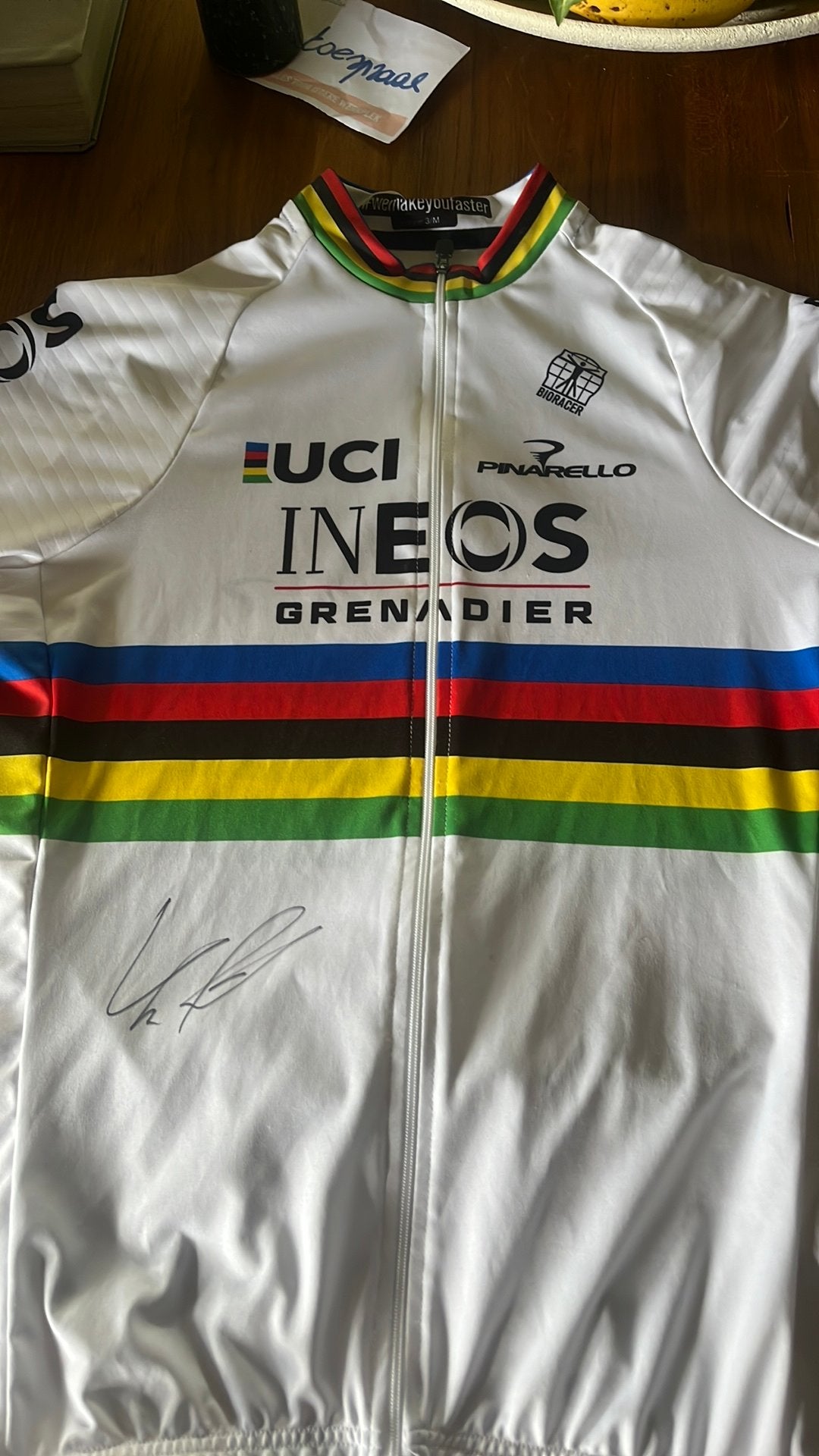 Tom Pidcock gesigneerde wereldkampioenentrui, Enlèvement ou Envoi, Comme neuf, M