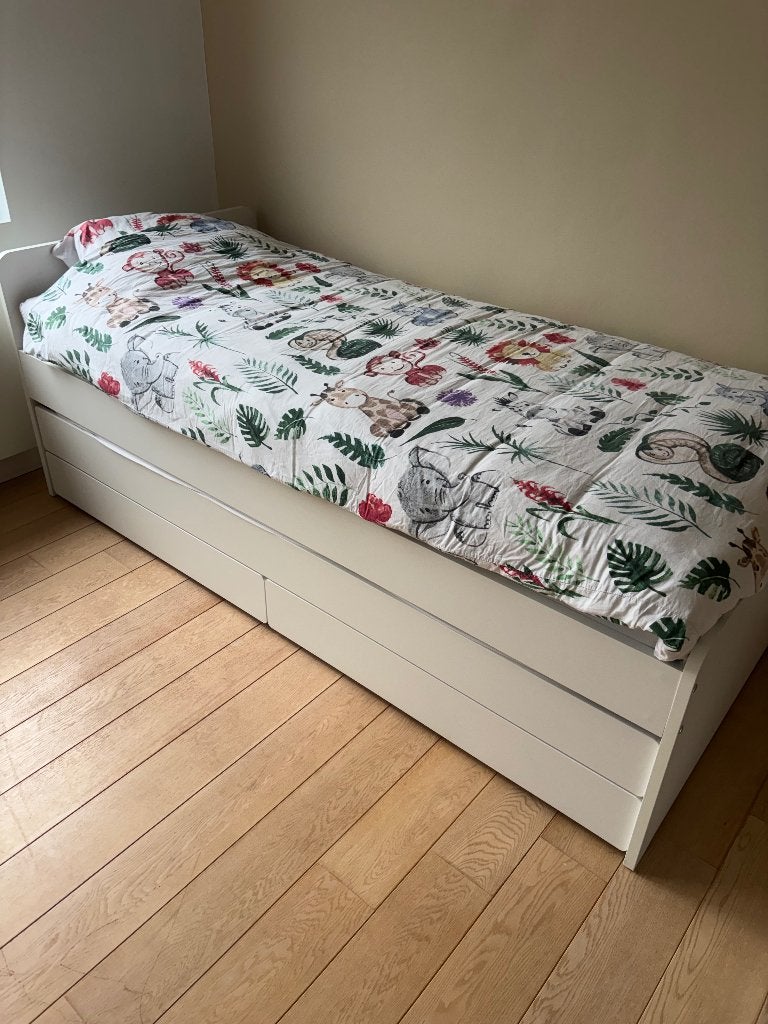 Kinderbed, Kinderen en Baby's, Ophalen, 85 tot 100 cm, Gebruikt, 180 cm of meer