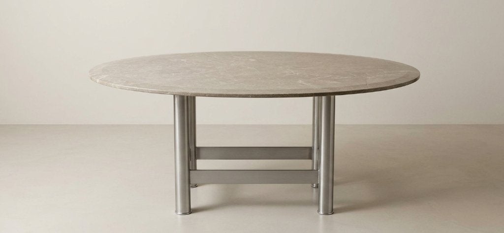 Table de salle à manger ovale en marbre sur mesure Design, Maison & Meubles, 150 à 200 cm, Cinq personnes ou plus, Vintage, Métal