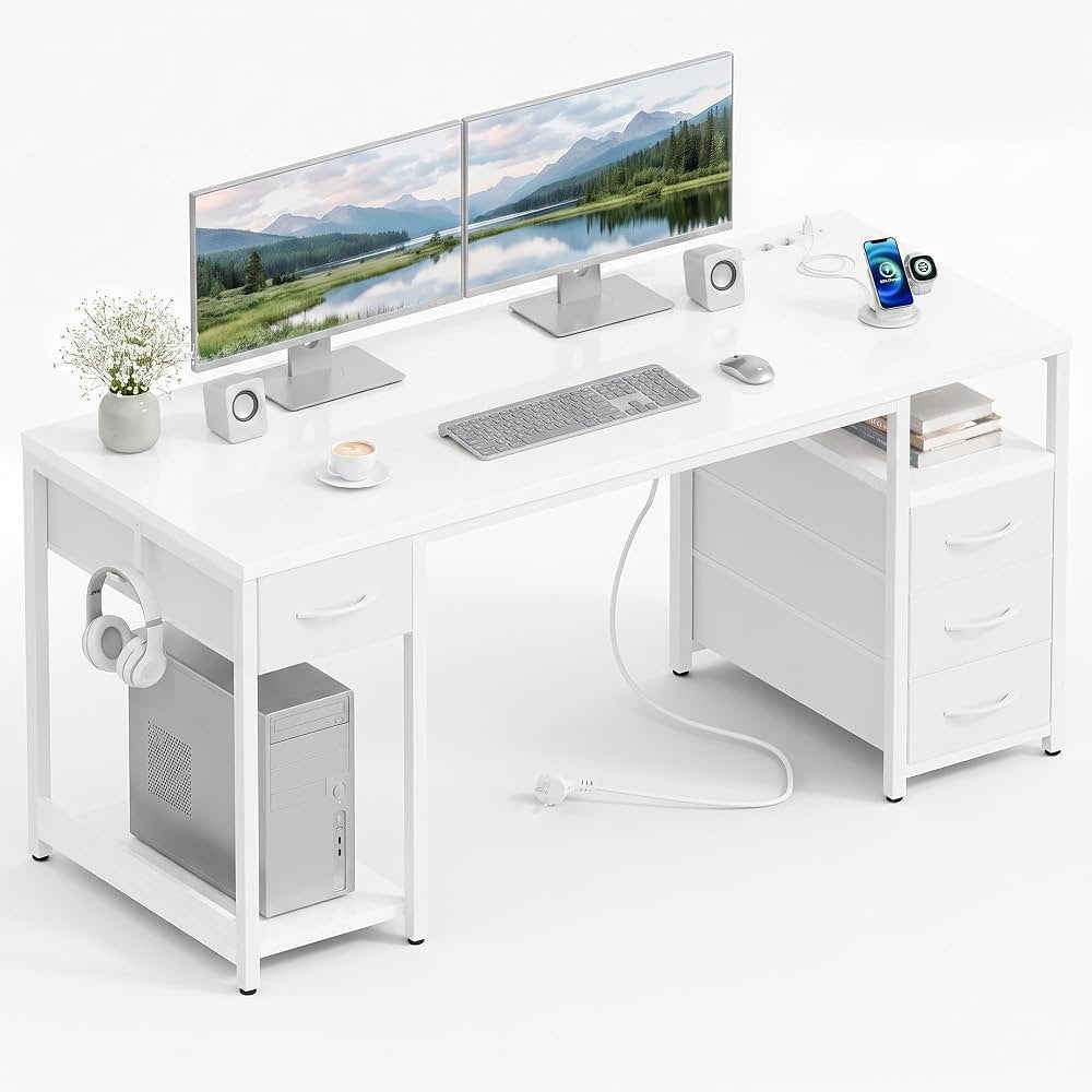 Computertafel, Maison & Meubles, Enlèvement ou Envoi, Comme neuf, Blanc