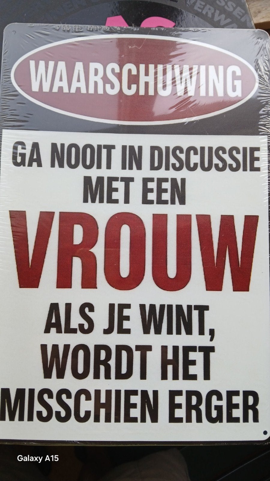 bord voor de man waarschuwen, Tekstbord, Ophalen of Verzenden