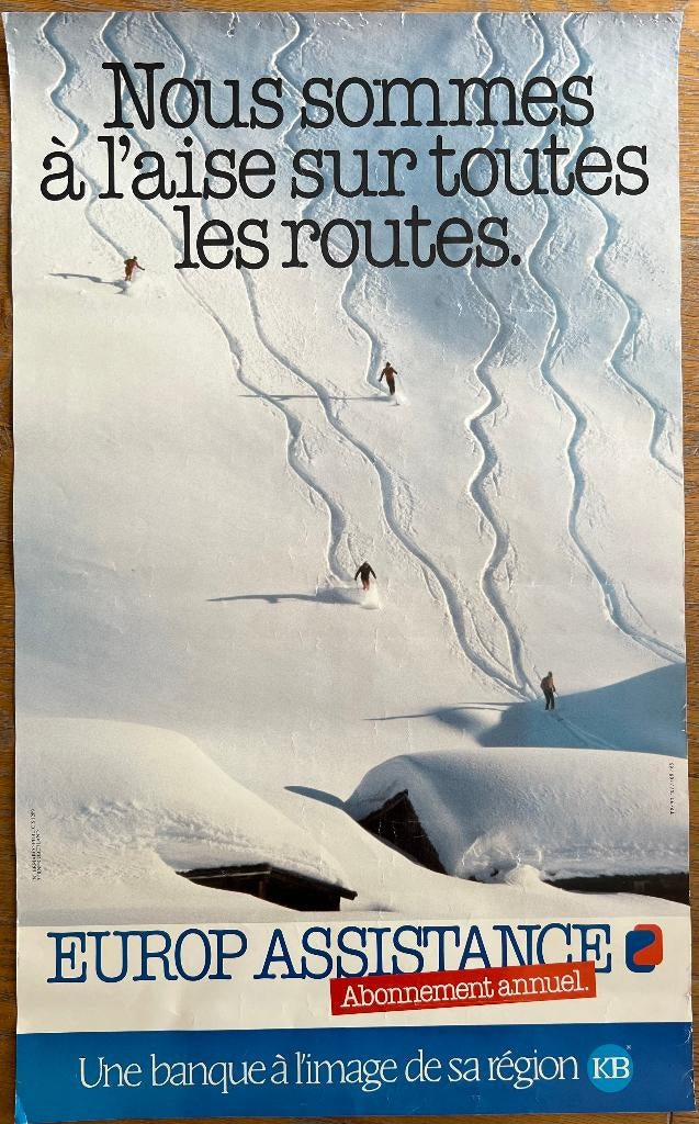 Affiche publicitaire Europ Assistance, Enlèvement, Utilisé, A1 jusqu'à A3, Publicité