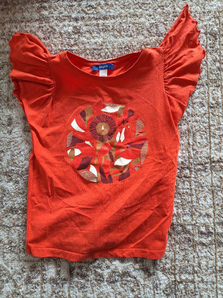 meisjes t-shirt oranje, Enfants & Bébés, Vêtements enfant | Taille 104, Okaïdi, Chemise ou À manches longues, Enlèvement, Utilisé