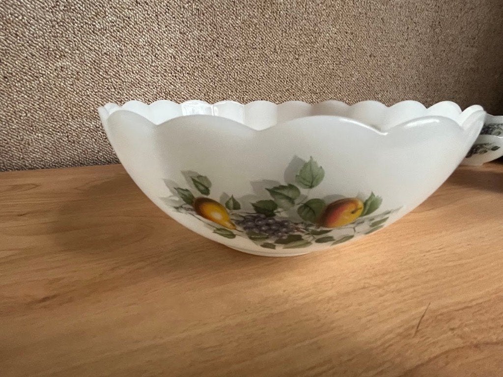 Saladier + 8 bols Arcopal en opaline, Maison & Meubles, Enlèvement