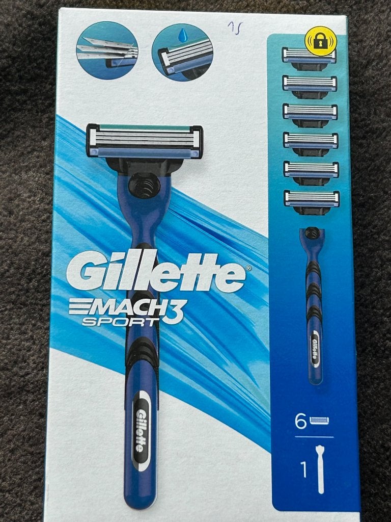 gillette mach 3 sport  inclusief 6 mesjes  5 blisters, Ophalen of Verzenden, Nieuw