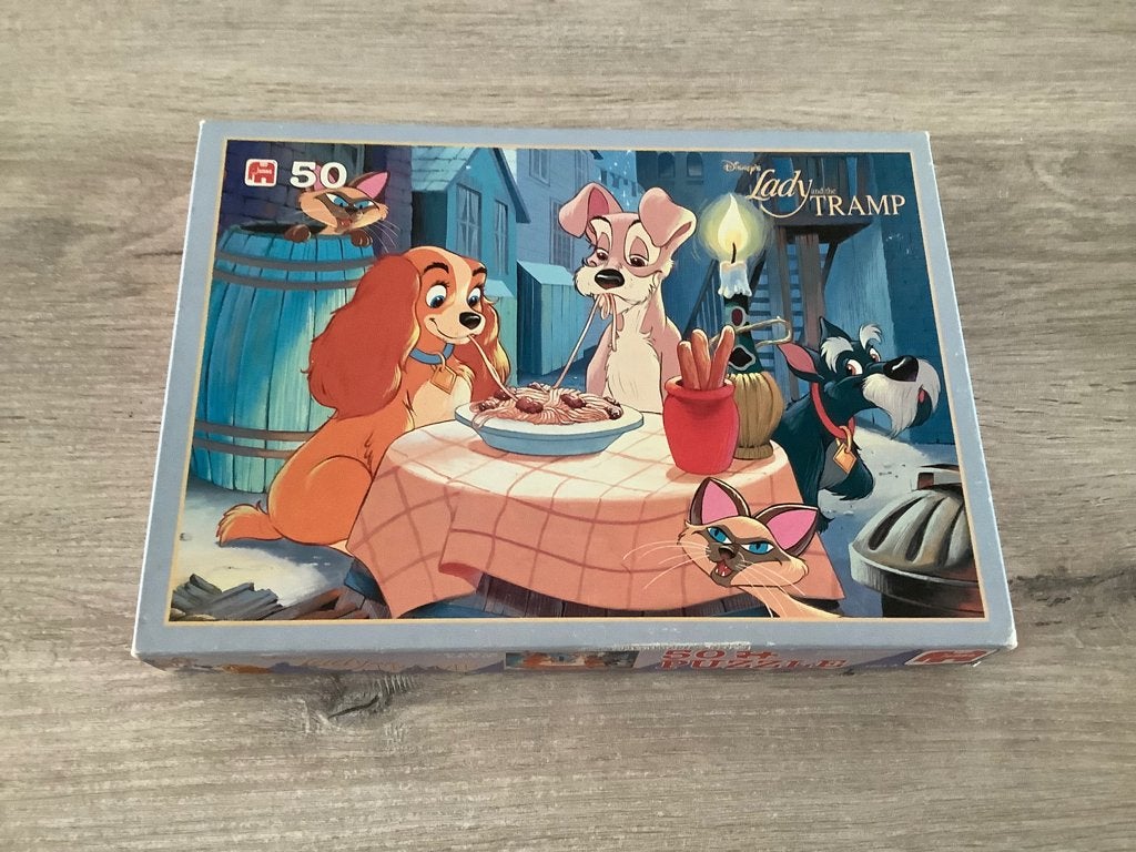 Disney Lady en de Vagebond puzzle (50 stuks), Ophalen of Verzenden, 10 tot 50 stukjes, Gebruikt, 4 tot 6 jaar