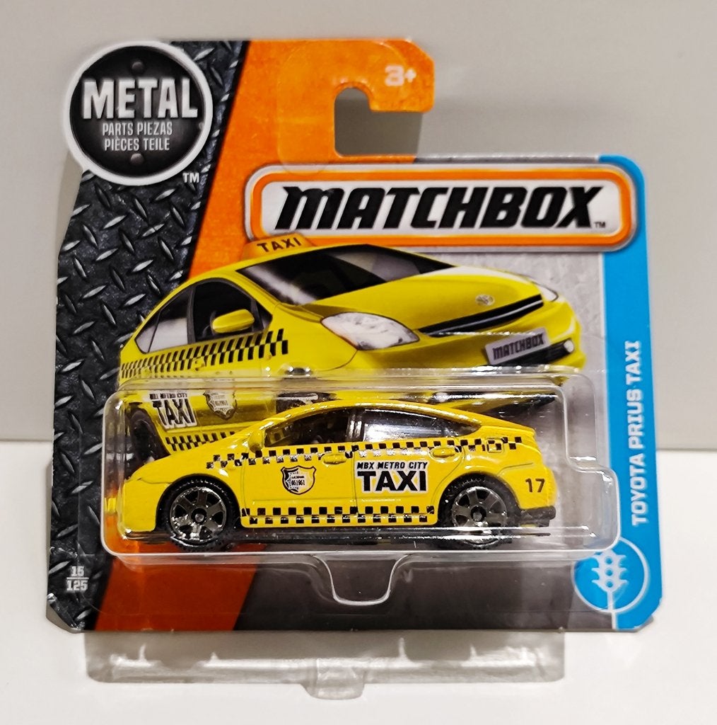 Matchbox Toyota Prius Taxi Geel (2016), Hobby en Vrije tijd, Ophalen of Verzenden