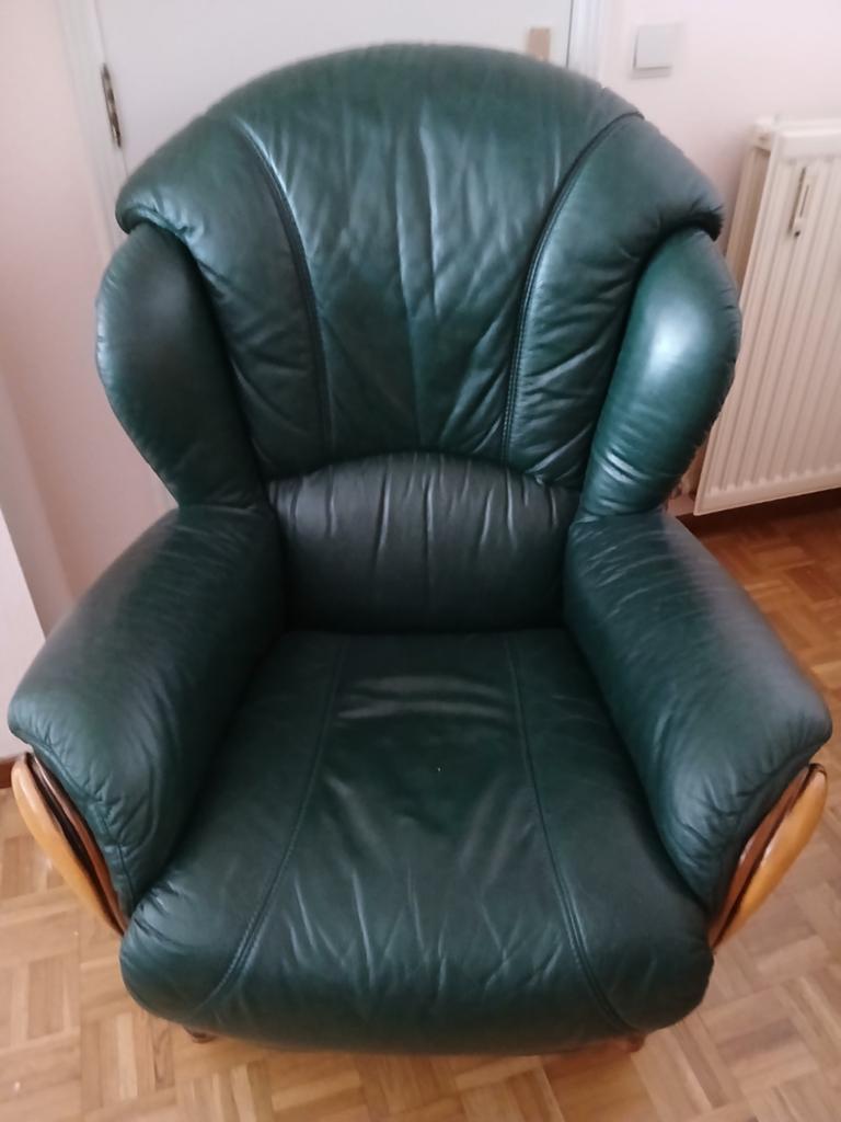 Mooie groen lederen zetel, Ophalen