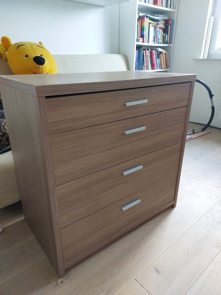 Dressoir met 4 laden, Huis en Inrichting, Kasten | Ladekasten, Ophalen, Gebruikt, Eikenhout, 50 tot 100 cm