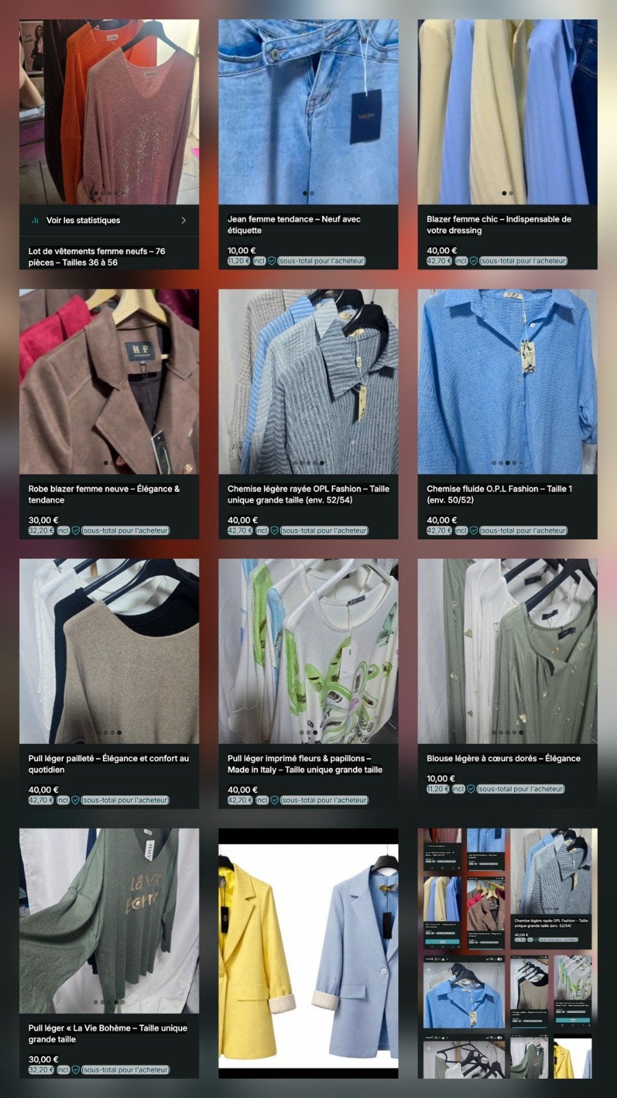 DÉSTOCKAGE TOTAL – 76 vêtements femme neufs avec étiquettes, Enlèvement ou Envoi
