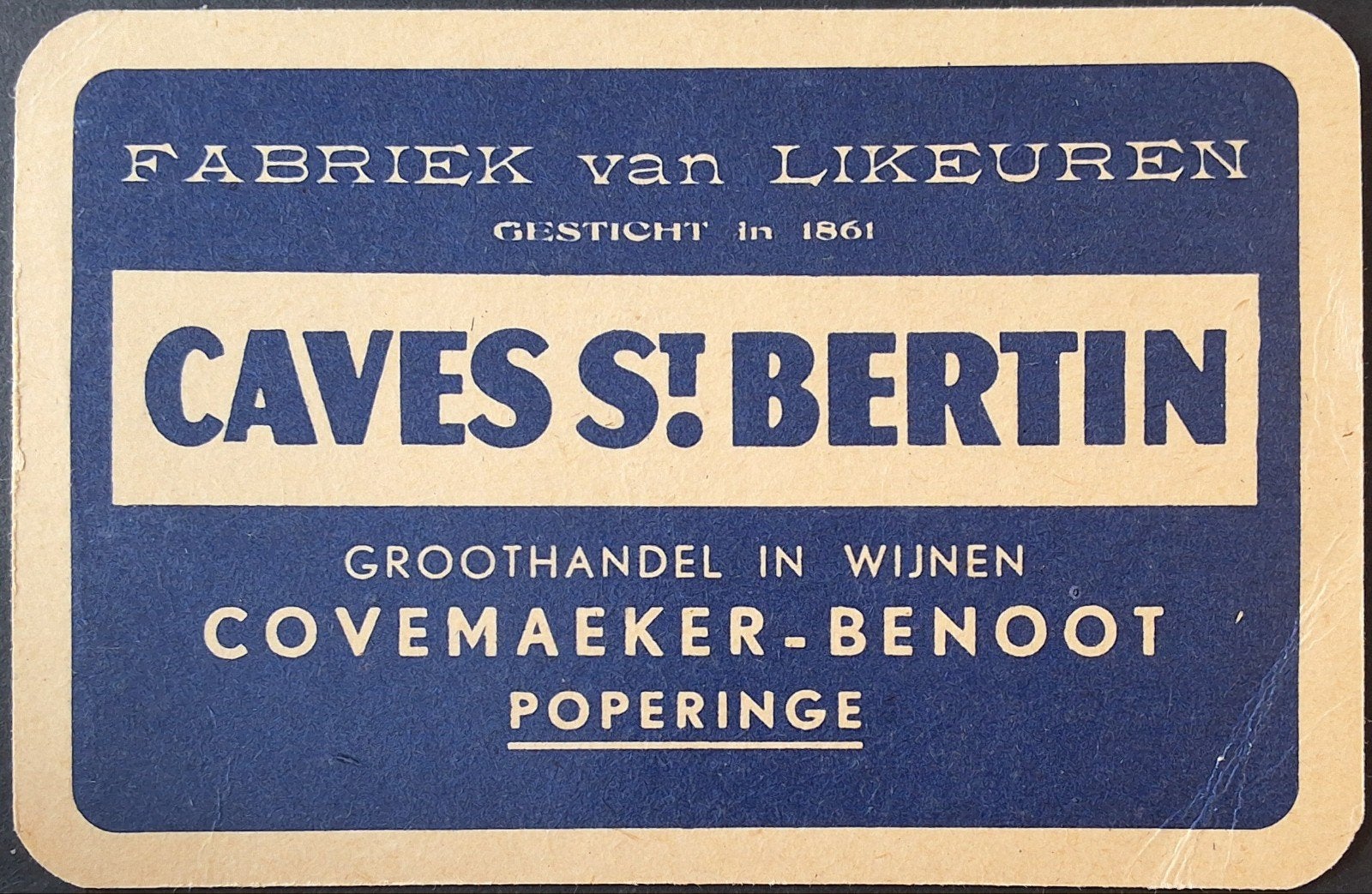 1 Speelkaart  Caves St. Bertin, Enlèvement ou Envoi