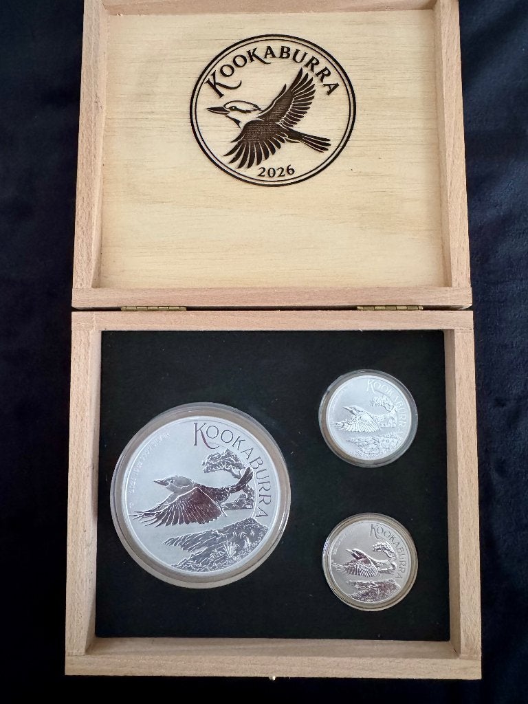 12 oz Kookaburra zilver munten partij, Ophalen of Verzenden, Zilver