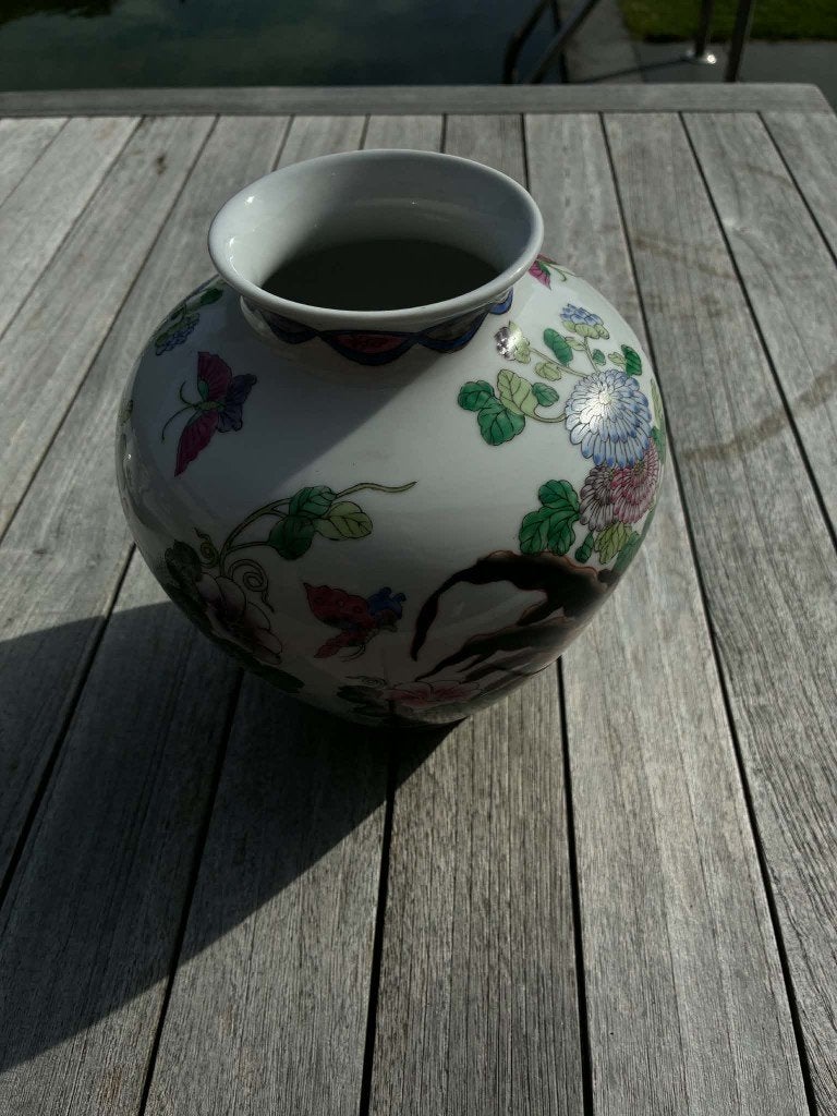 Chinese siervaas, Huis en Inrichting, Ophalen, Zo goed als nieuw, Wit