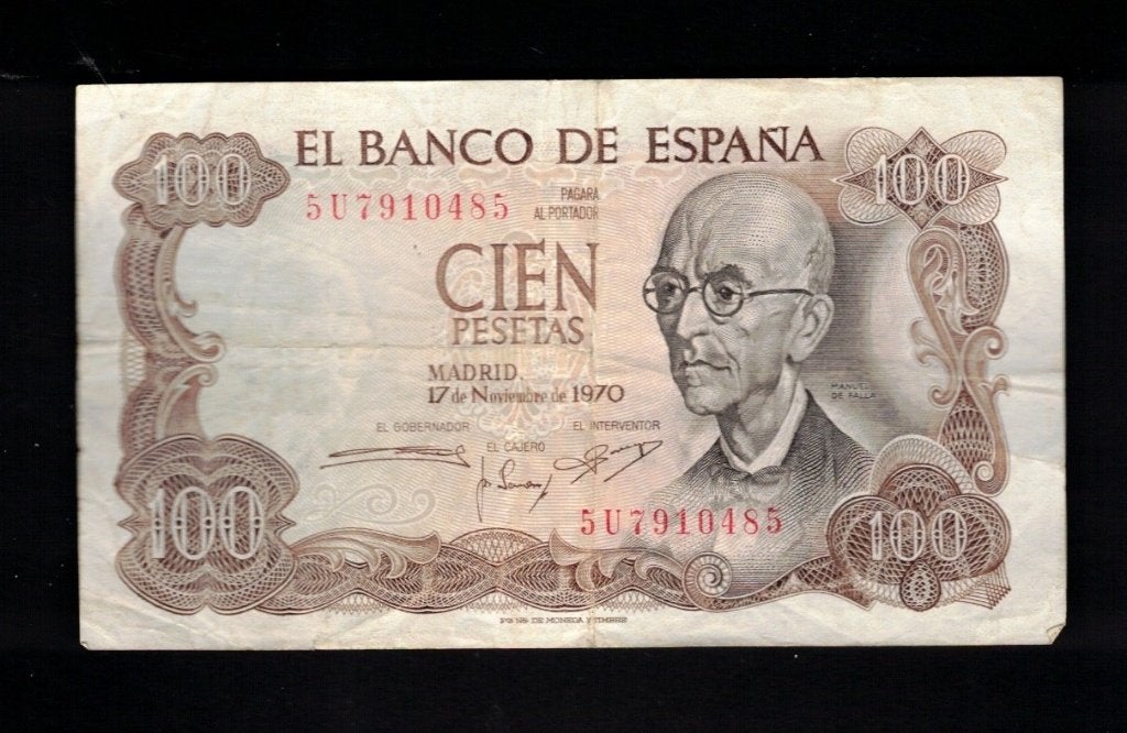 Bankbiljet Spanje - 100 pesetas - 1970  -  BB 59, Verzenden, Overige landen, Los biljet