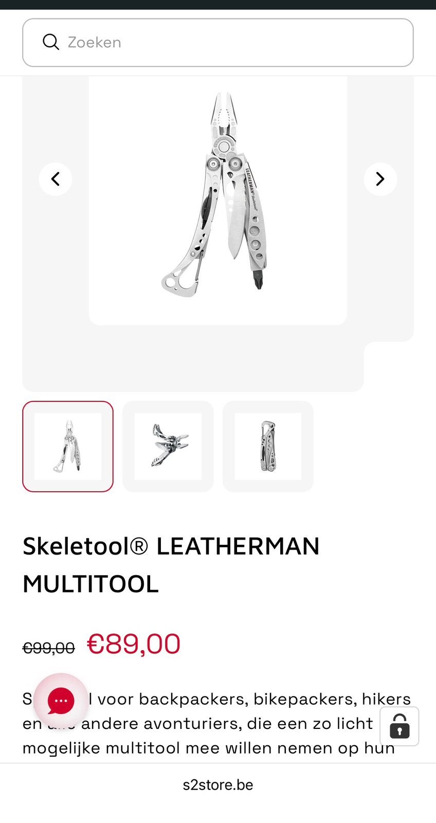 Leatherman Skeletool (in blister), Ophalen of Verzenden, Zo goed als nieuw