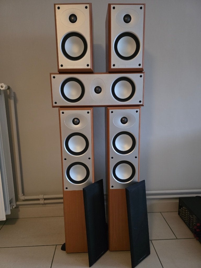 Mordaunt-Short MS906 MS902 MS905C 5.0 speakerset, TV, Hi-fi & Vidéo, Autres marques, Comme neuf, Enlèvement, 70 watts ou plus