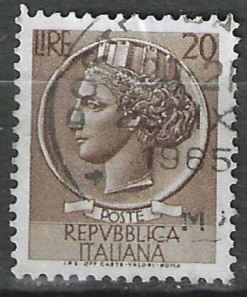 Italie 1955/1960 - Yvert 715 - Munt van Syracus - 20 l. (ST), Verzenden, Gestempeld