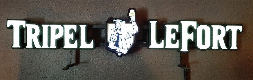 Lefort Tripel Lichtreclame LED, Verzamelen, Ophalen of Verzenden, Zo goed als nieuw, Reclamebord, Plaat of Schild