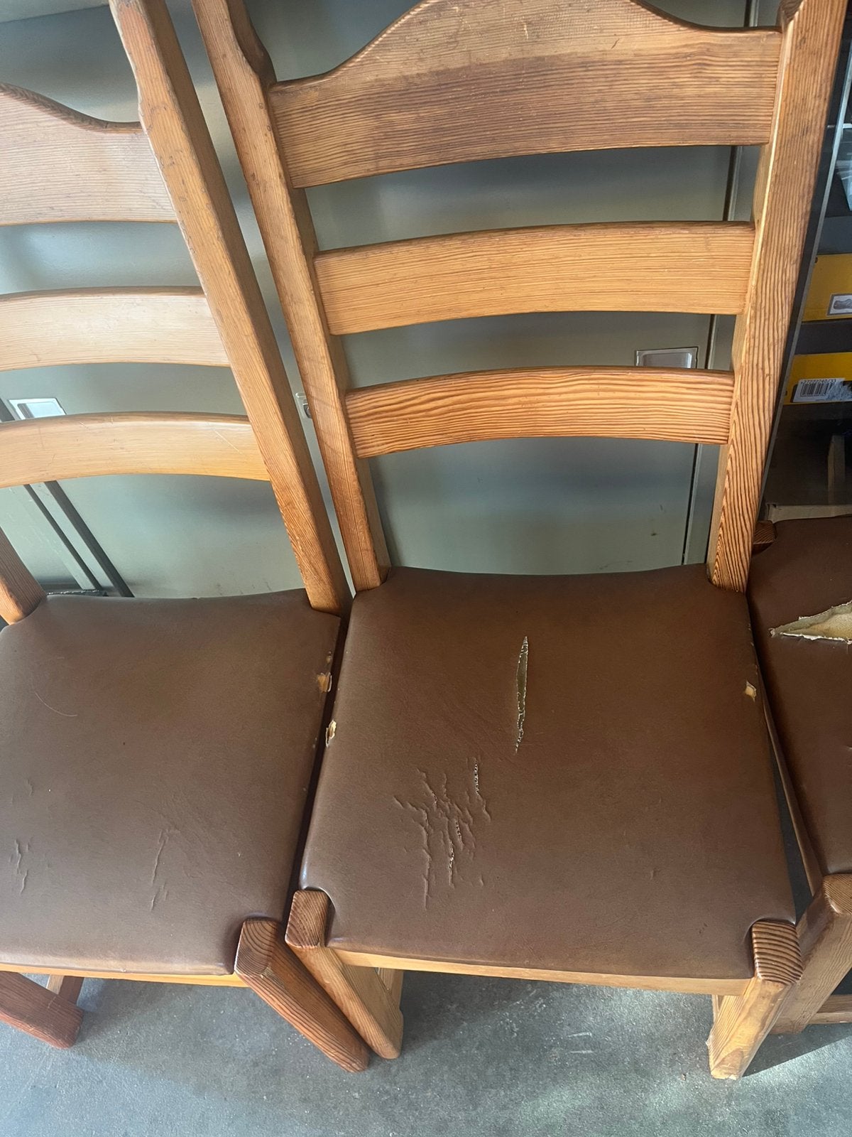 Set van 6 houten stoelen om te bekleden, Ophalen